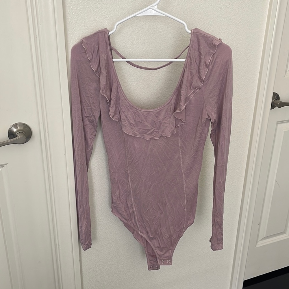 Scoop Neck Ruffle Bodysuit